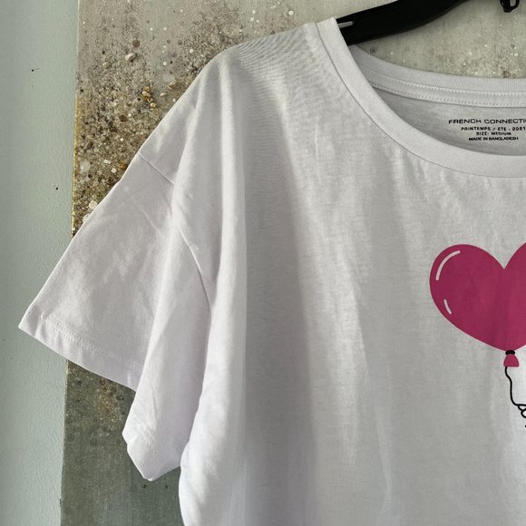 French Connection Amour Balloon Cropped T-Shirt (NWT) - Picture 6 of 11